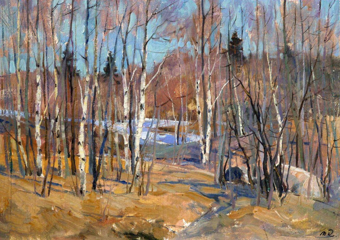 Mark Kremer (Russian, b. 1928) Oil on Board Spring (1 of 4)