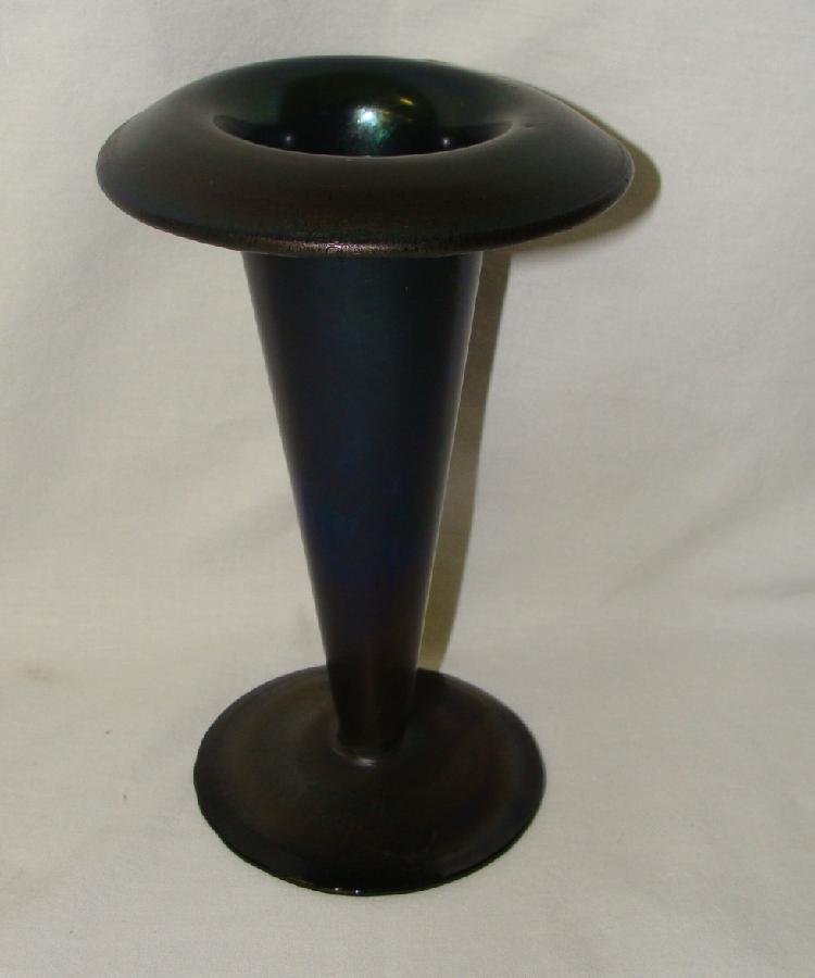 Steuben 6 1/2" Aurene Trumpet Vase (1 of 5)