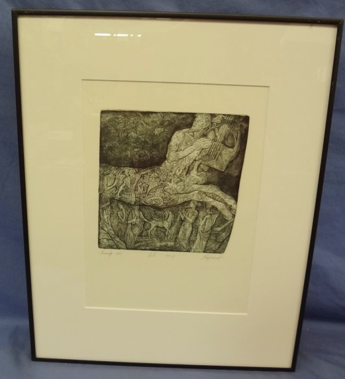 Leonid Stroganov (4) Etchings "Centaur", "Florist", (1 of 10)