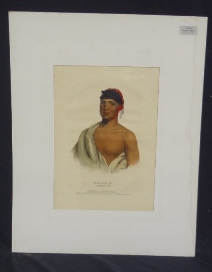 McKenney and Hall Stone Litho from The Indian Tribes of: McKenney and Hall Stone Litho from The Indian Tribes of N.A.: Peah-Mus-Ka 1836: A beautiful stone lithograph from McKenney and Hall. This is from The History of the Indian Tribes of North America. "Pe