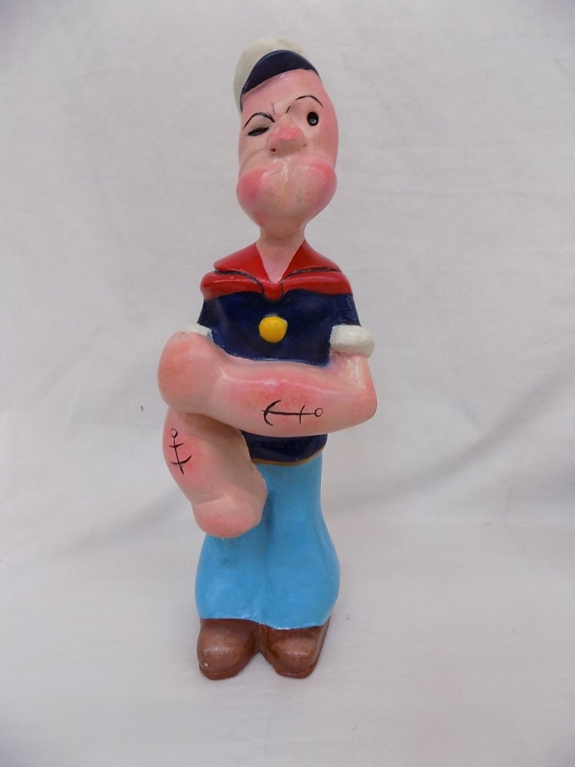 Popeye the Sailor 14" Chalkware Carnival Figure: Popeye the Sailor 14" Chalkware Carnival Figure