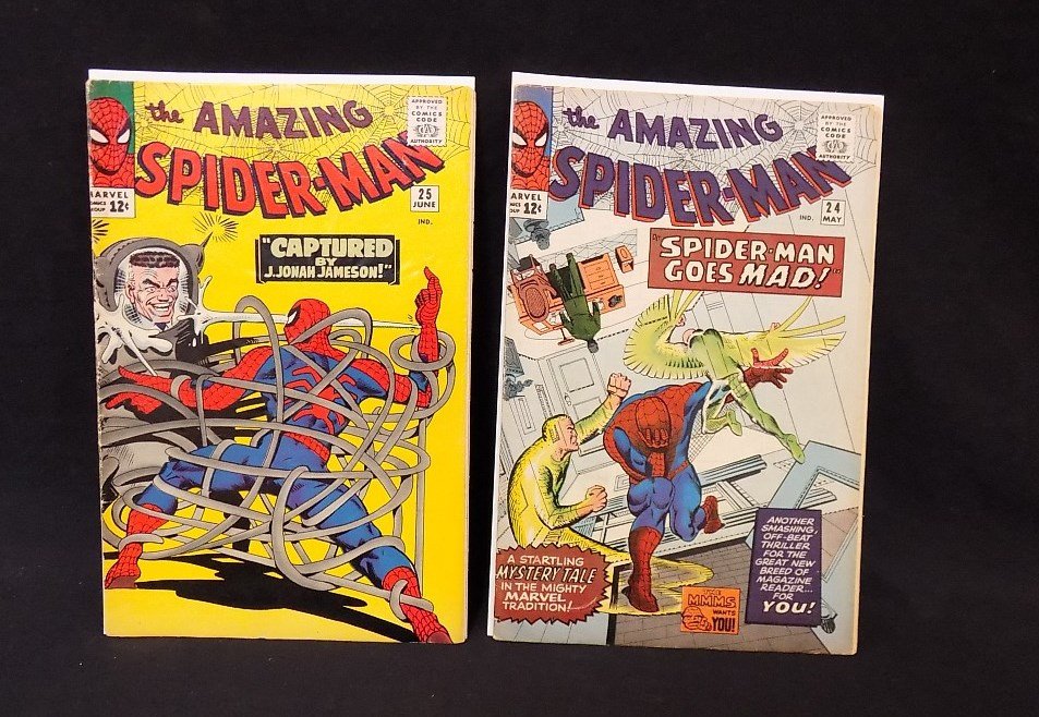 The Amazing Spiderman Marvel 12 Cent Comic Books #24,: The Amazing Spiderman Marvel 12 Cent Comic Books #24, #25 including 1st Mary Jane Appearance