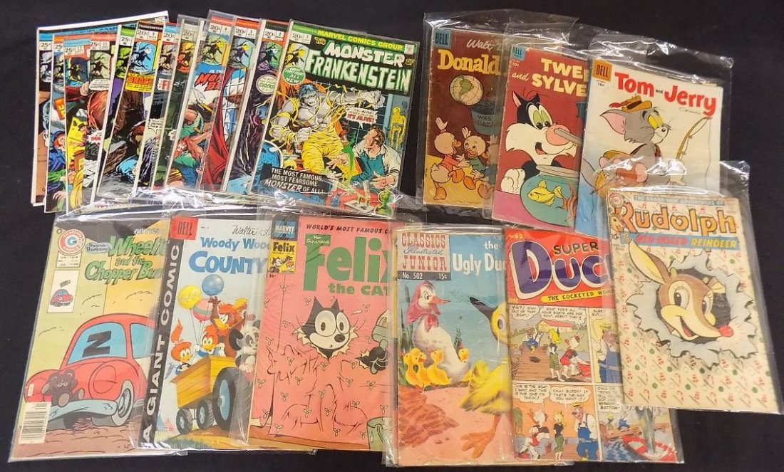 Comic Book Lot, Comic Characters Felix, Rudolph, Tom &: Comic Book Lot, Comic Characters Felix, Rudolph, Tom & Jerry + Run of The Monster of Frankenstein (1-14 minus #8)