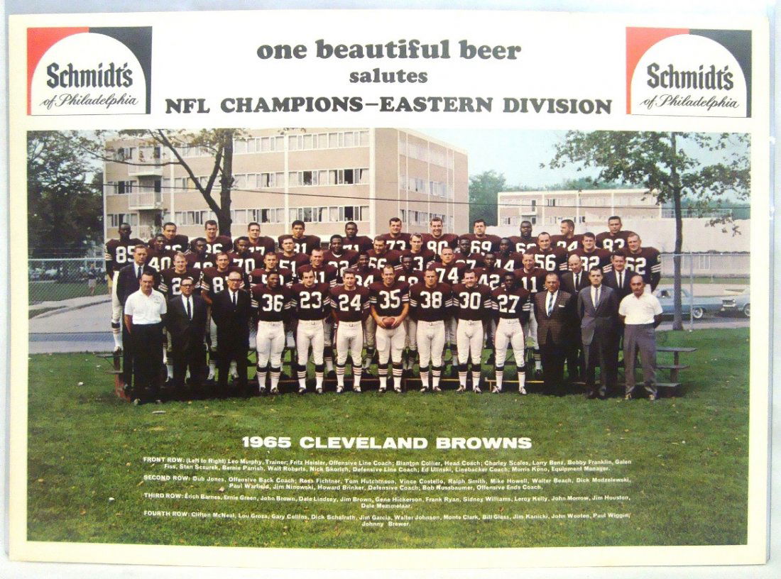 1965 Schmidt's Beer Cleveland Browns Team Poster (1 of 1)