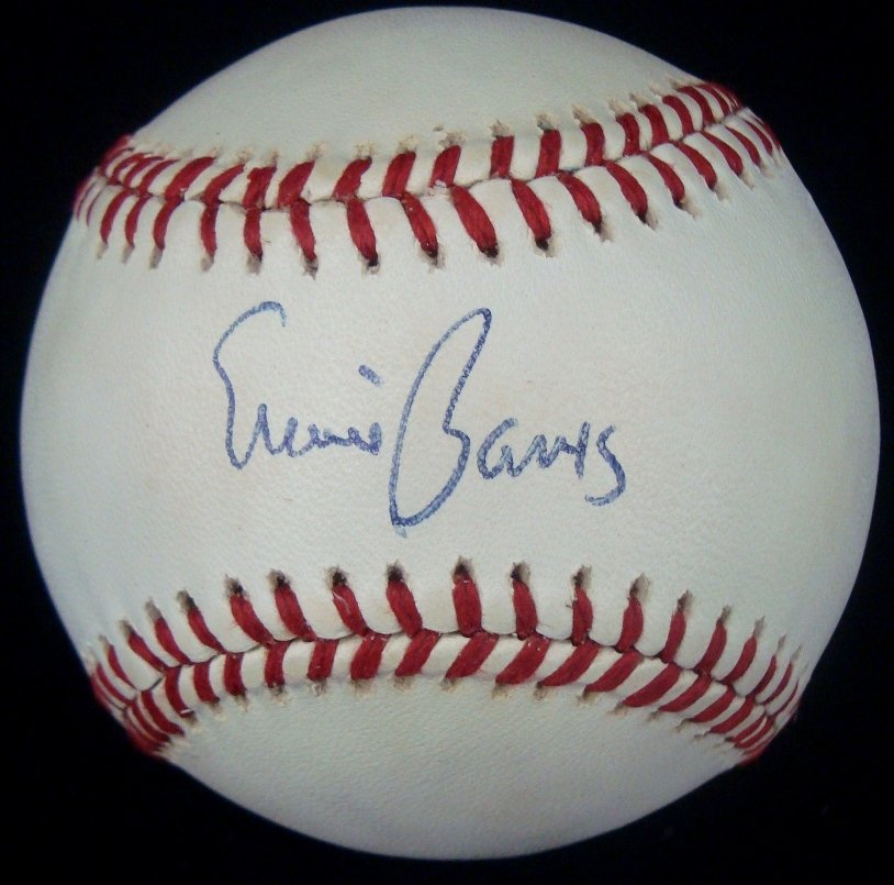 Ernie Banks Single Signed ONL Baseball (1 of 2)