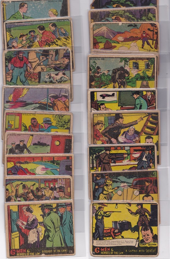 Lot of 1936 R-60 Non Sport G-Men & Heroes of the Law, (1 of 4)