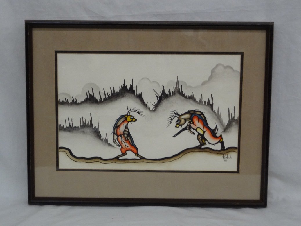 Ojibwa Artist Tim Restoule Original Watercolor titles (1 of 3)