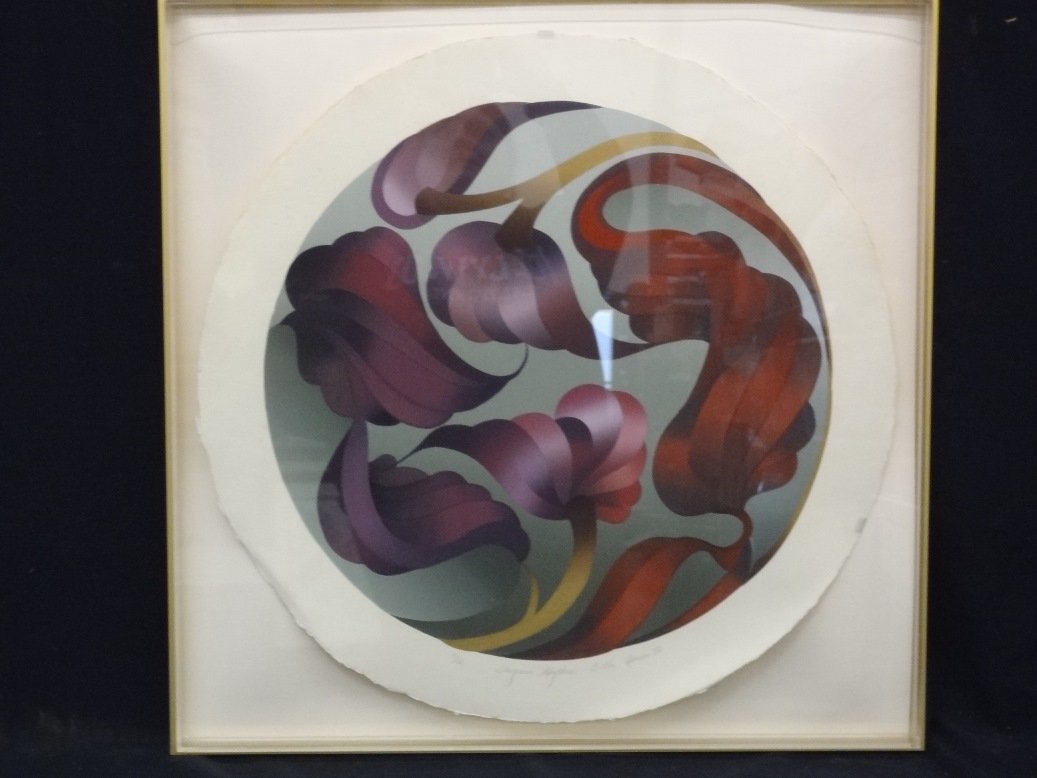 Bobbie Ameen Silkscreen "Sanguine Rhythm" Mounted in (1 of 4)