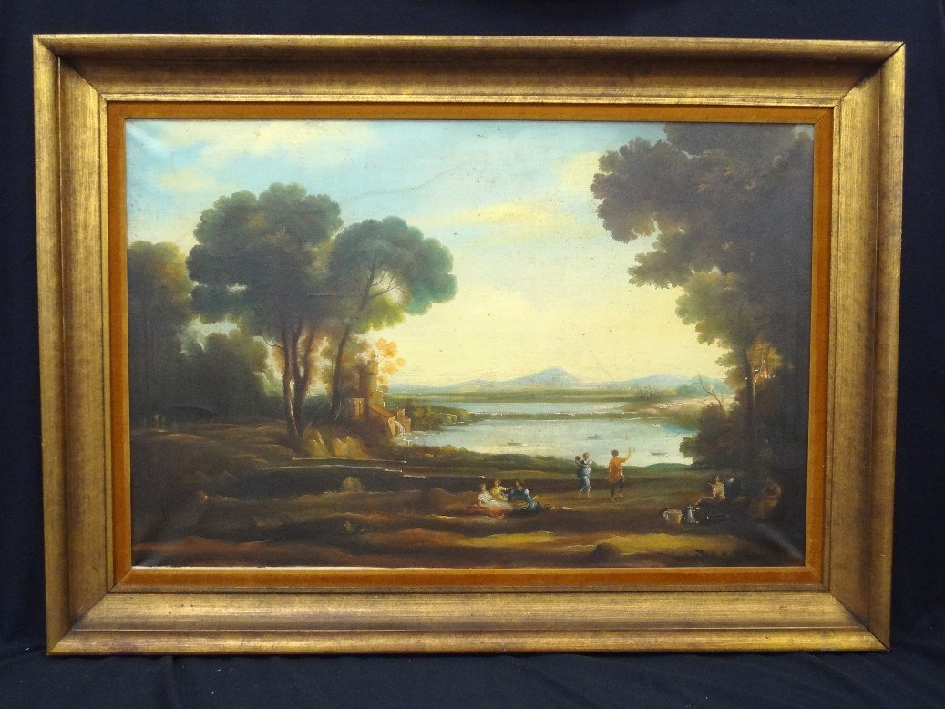 Antoine Watteau Oil on Canvas: 18th c Court Painter for (1 of 7)