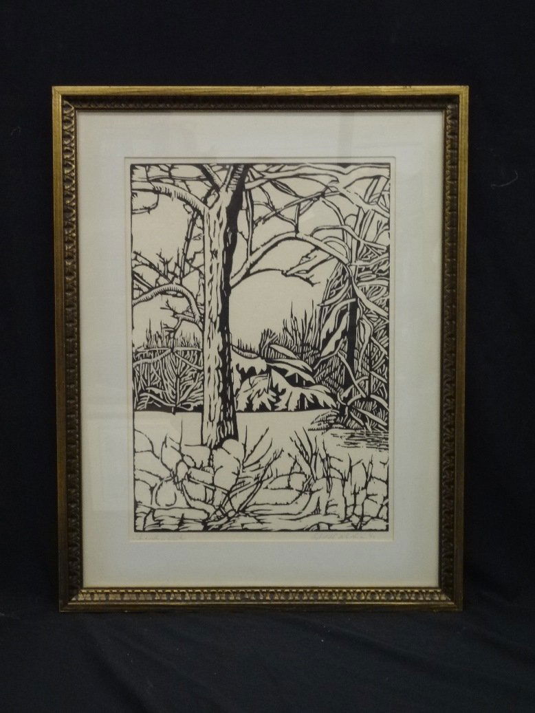 Original Woodcut Print Sybil B. Berkman 1960 Signed by (1 of 6)