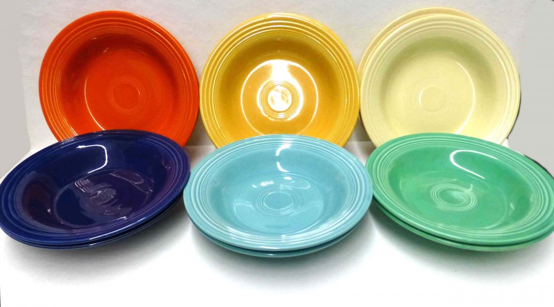 Set 12 Fiesta Ware Deep Plate Soup Bowls Original (1 of 4)