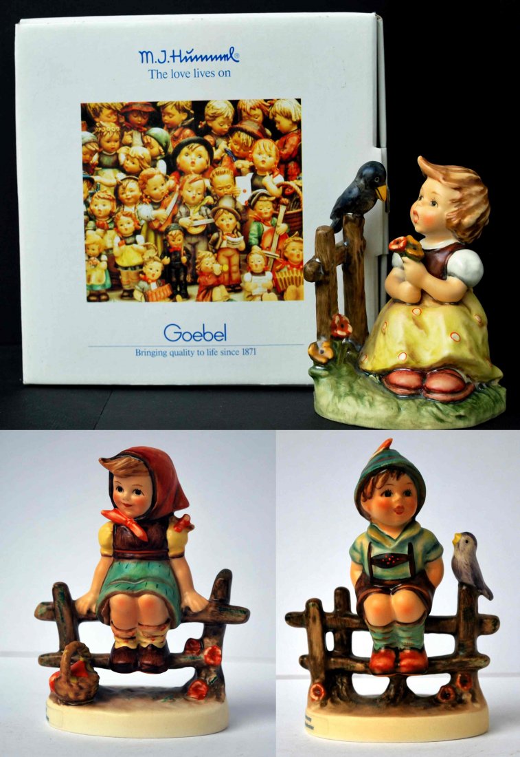 3 Hummels with Boxes, Resting Harmony Sing w Me (1 of 7)