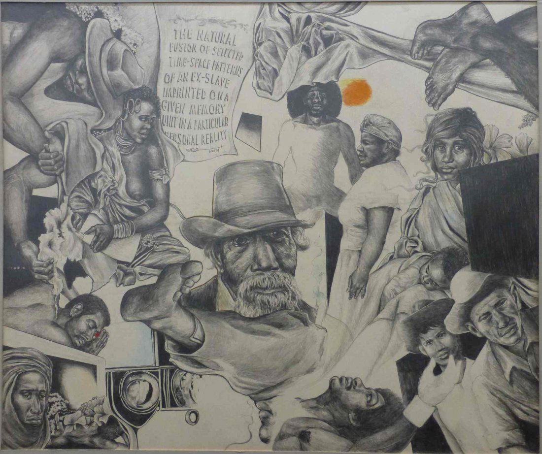 Signed Harlem Renaissance Mural Ink  & Pen Pencil (1 of 3)