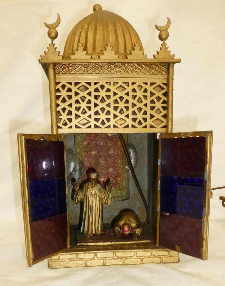 Cold Painted Bronze Arabic Mosque Lamp Bergman Style (1 of 6)