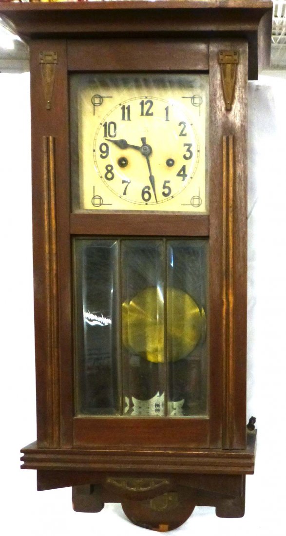 HAC Art Deco Beveled Glass Wall Clock (1 of 5)