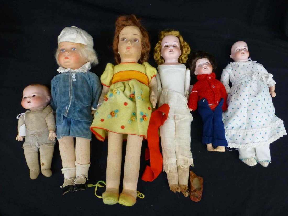 Collection Porcelain Bisque Sawdust Dolls (1 of 3)