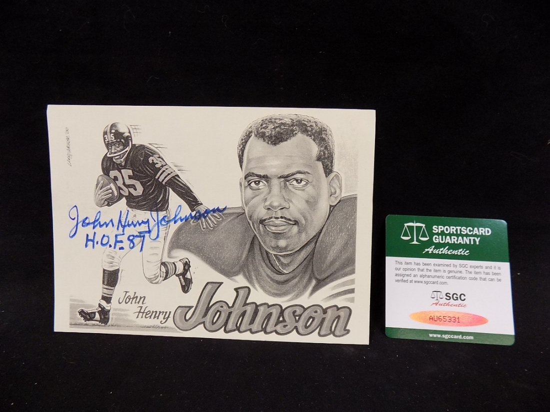 JOHN HENRY JOHNSON AUTOGRAPHED 5X7 B&W Postcard SGC (1 of 2)