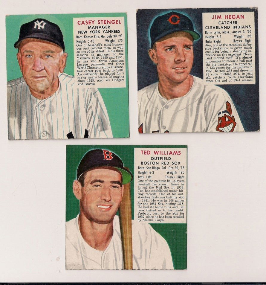 1952 Red Man Ted Williams, Casey Stengel & Jim Hegan No (1 of 2)