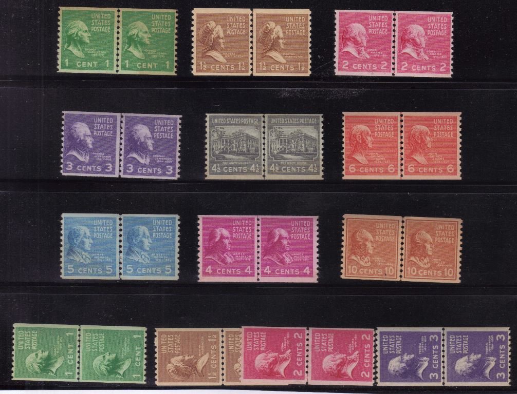Unite States Scott 803-831,839-951 LP's SCV.$175: Post office fresh group of U.S. prexies to include Scott 803-831 singles and 839-851 line pairs. All never hinged and F-VF or better. Fresh. 2016 SCV.$175