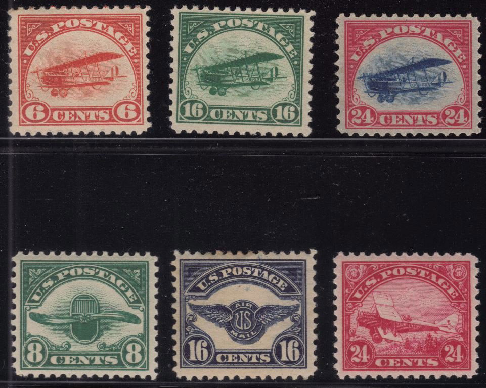 United States Scott C1-C6 F-VF+ OG LH/HR SCV.350 (1 of 1)