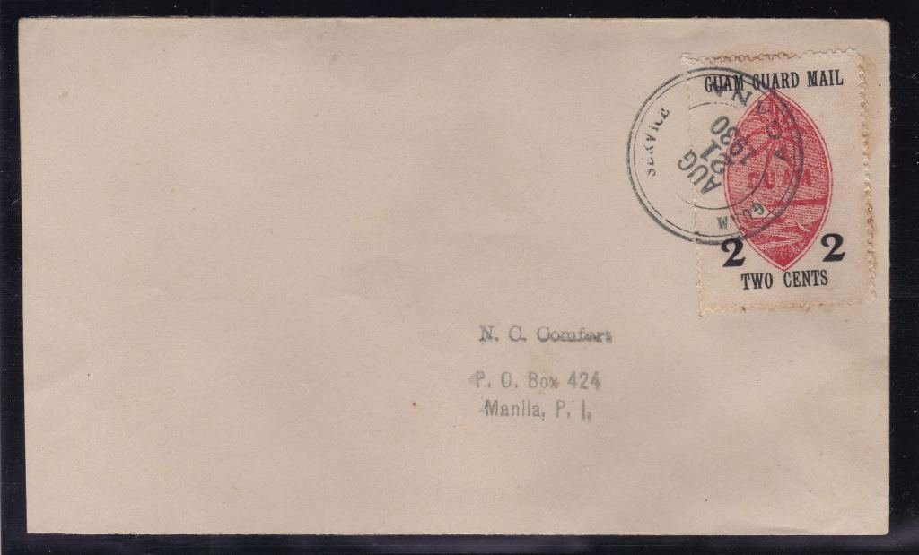 Guam M4 on 1930 Cover to Philippines VF SCV.$250 (1 of 1)