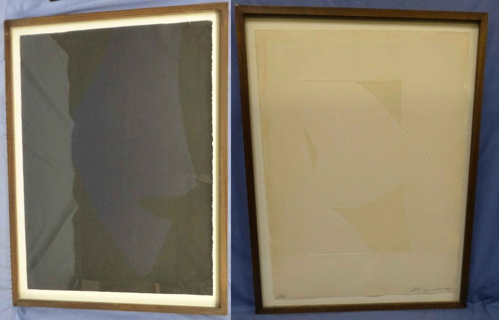 Adja Yunkers The Couple Black & White Pair Signed LE: Each page is 22 x 30, white is hand signed and numbered. From the collection of the estate of the former curator of Modern Art, Cleveland Museum of Art, given by the artist.