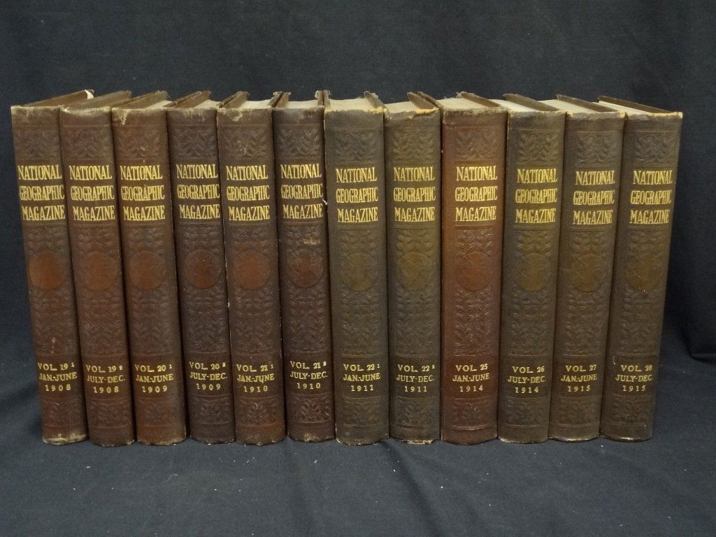 National Geographic Bound Volumes 1908-1915 (12) (1 of 3)