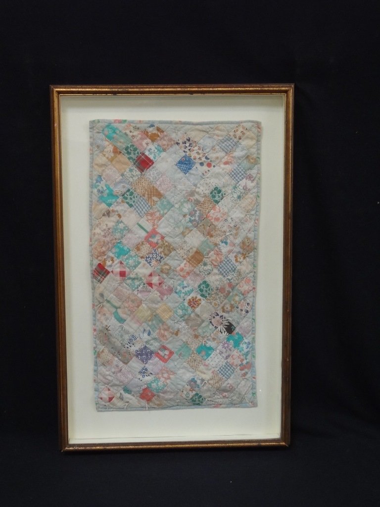 Vintage Child's Quilt Mounted and Framed (1 of 2)