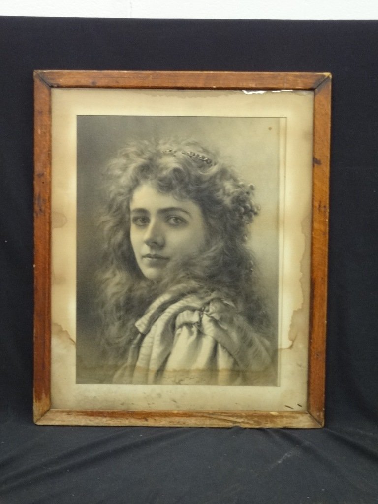 Large Framed Photograph of Early Stage Actress Maude (1 of 6)