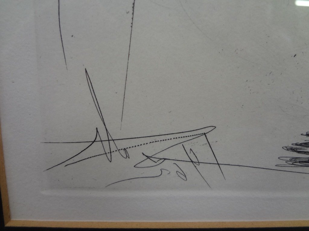 Salvador Dali Signed Etching 11.25 x 14.25. Matted and (1 of 2)