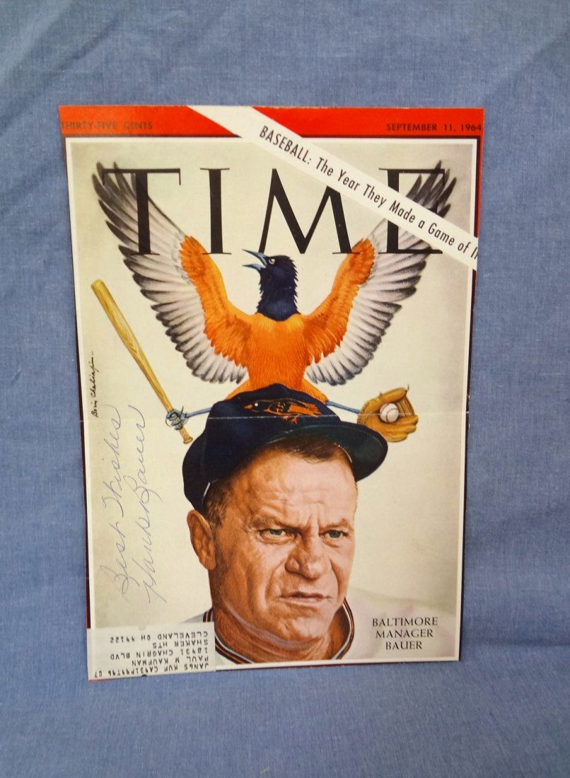Hank Bauer Autographed Time Magazine Cover 9-11-1964 (1 of 2)