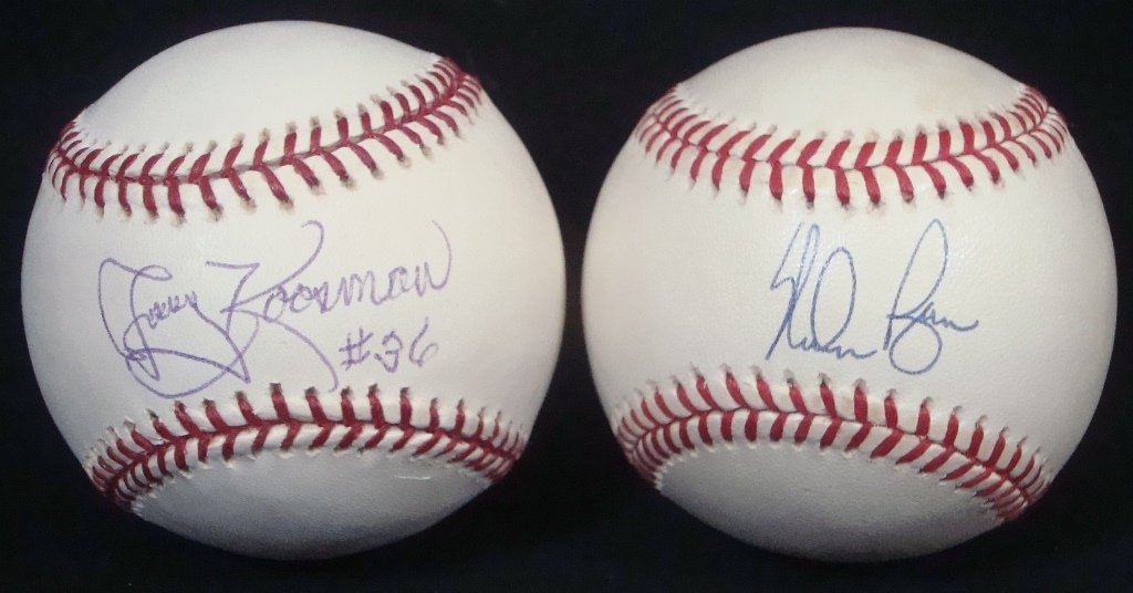 Jerry Koosman & Nolan Ryan Single Signed Baseballs: Jerry Koosman & Nolan Ryan Single Signed Baseballs; nice lot of two single singed baseballs signed Jerry Koosman and Nolan Ryan; Official MLB Bud Selig ball signed by Koosman on the sweet spot in blue