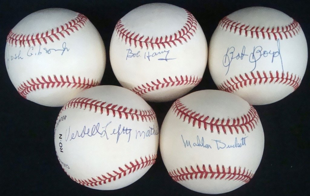 Lot of (5) Single Signed Baseball by Negro Leaguers, (1 of 1)