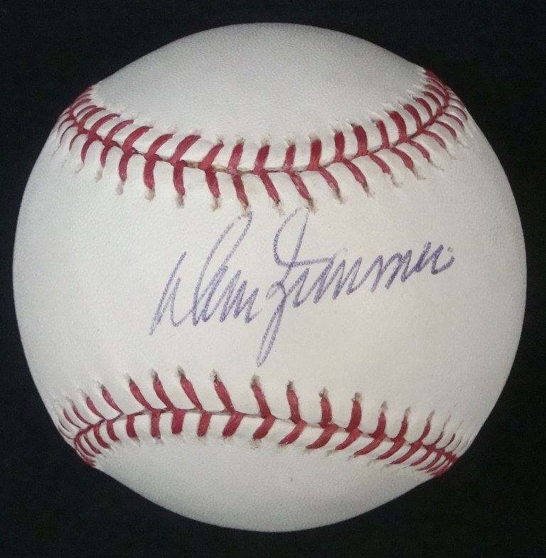 Don Zimmer Single Signed Baseball: Don Zimmer Single Signed Baseball; Official MLB Bud Selig ball signed on the sweet spot by 6x World Series Champion, player, Manager and Coach, Don Zimmer; nice clean signature across the sweet spot i