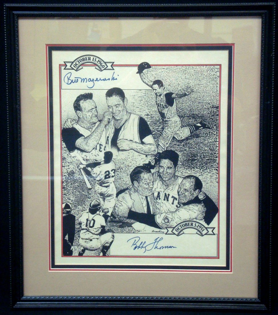 Bobby Thomspn 'Shot' Bill Mazeroski "WS Homer' Signed (1 of 3)