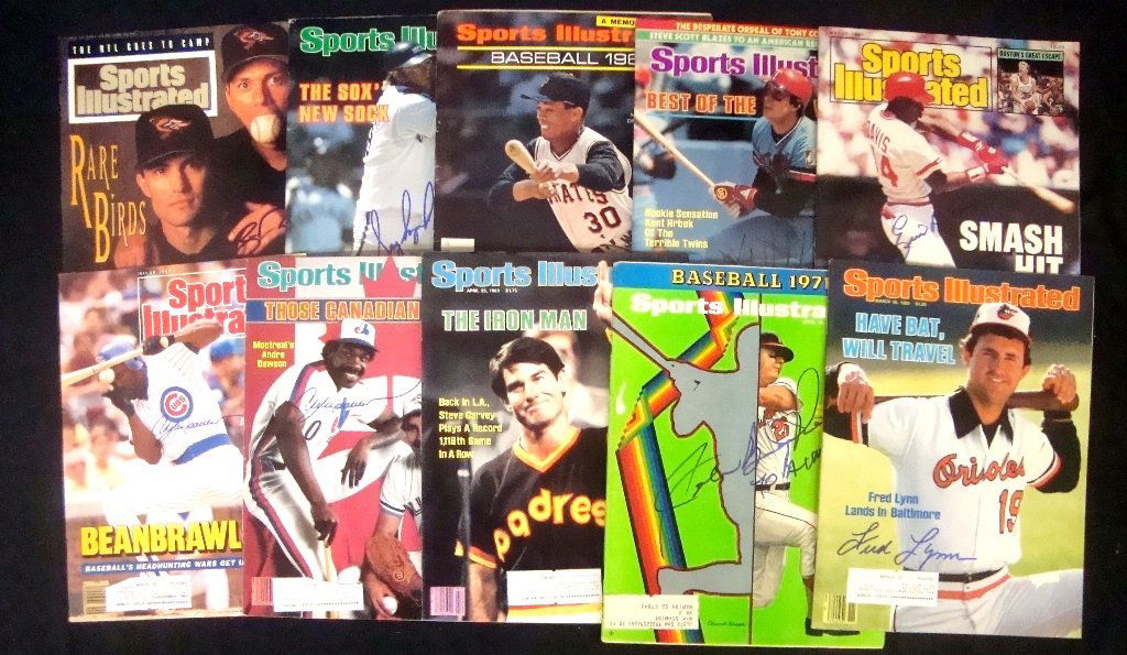 Lot of (10) Autographed Sports Illustrated Baseball (1 of 1)