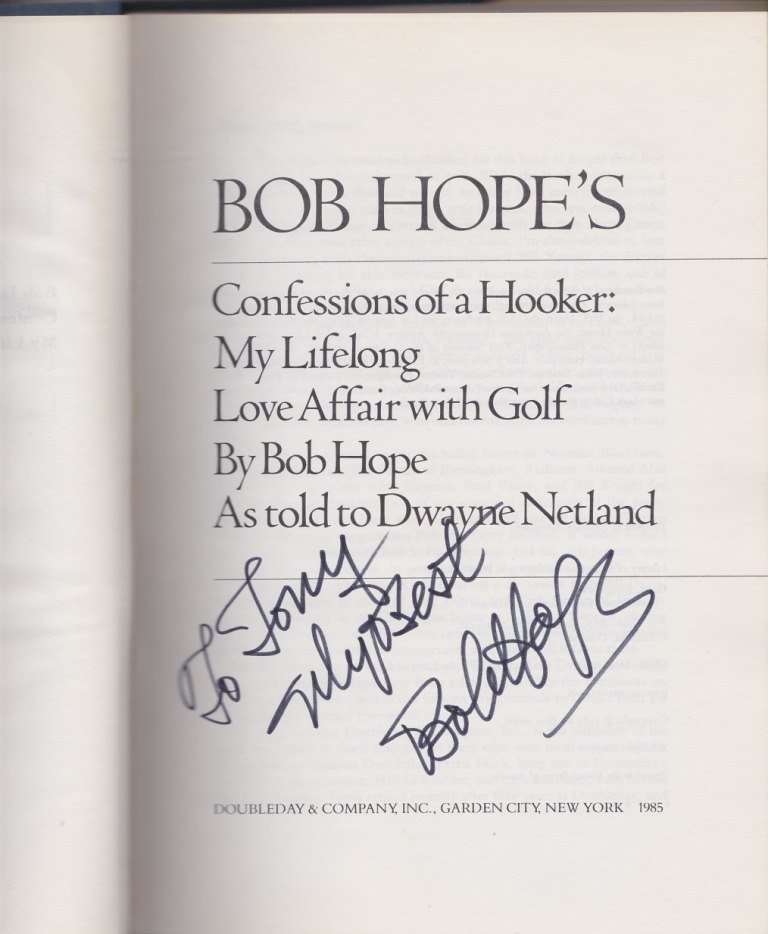 Bob Hope Signed "Confessions of a Hooker" Hardcover (1 of 3)