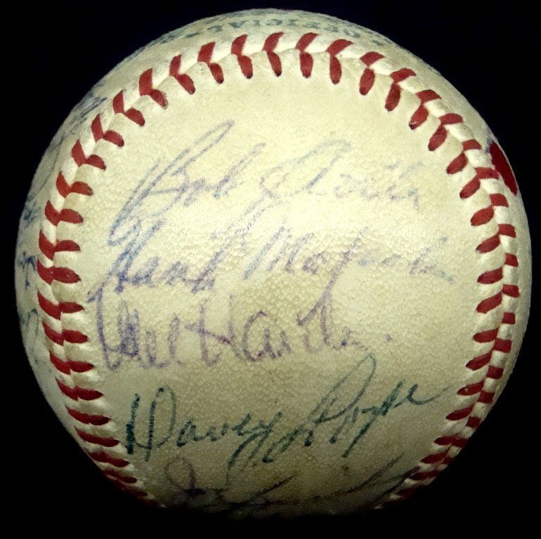 1954 Cleveland Indians Team Signed Baseball, (29) (1 of 6)