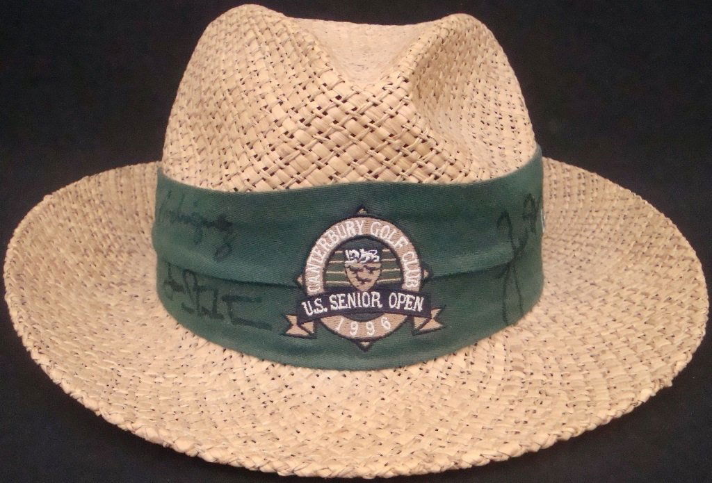 1996 US Senior Open Signed Straw Golf Hat (5) Sig w (1 of 5)
