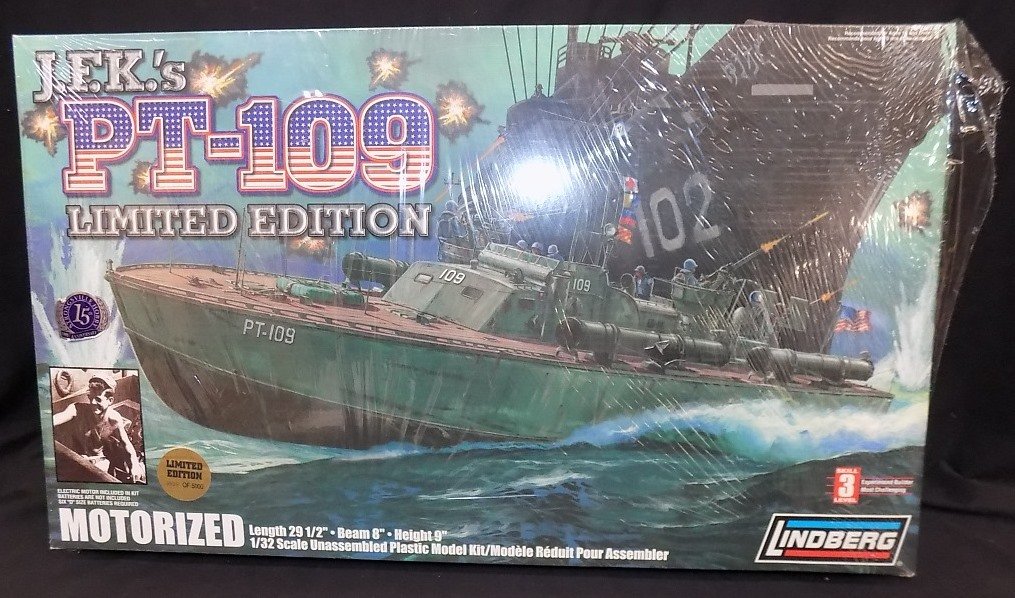 JFK PT-109 Limited Edition Motorized Plastic 1/32 Scale: JFK PT-109 Limited Edition Motorized Plastic 1/32 Scale Model Kit Numbered 3599/5000 Still in Original Shrink-Wrap