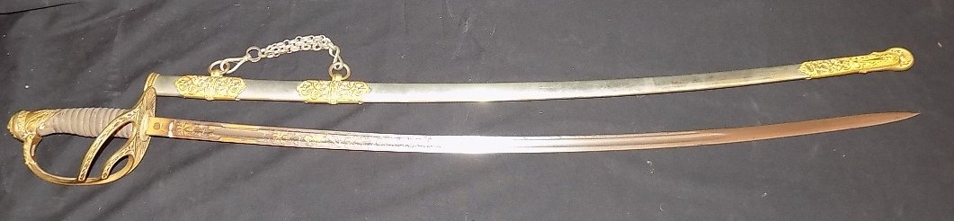 1866-1875 Post Civil War Military Sword 33" Length H.V.: 1866-1875 Post Civil War Military Sword 33" Length, H.V. Allien New York