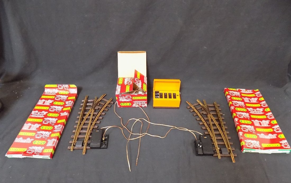 LGB Train G Scale LH & RH Switches 1205, 1215 + Control: LGB Train G Scale LH & RH Switches 1205, 1215 + Control box 5175 with Original boxes
