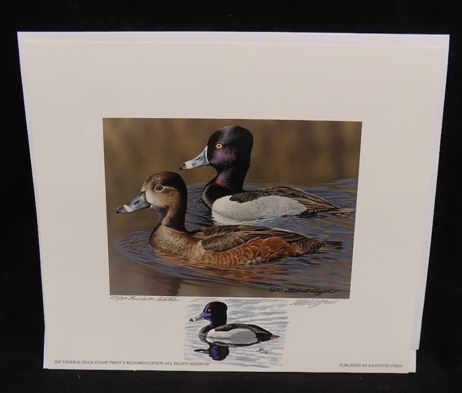 2007 Federal Duck Stamp Print - Ring - Necked Ducks By (1 of 7)