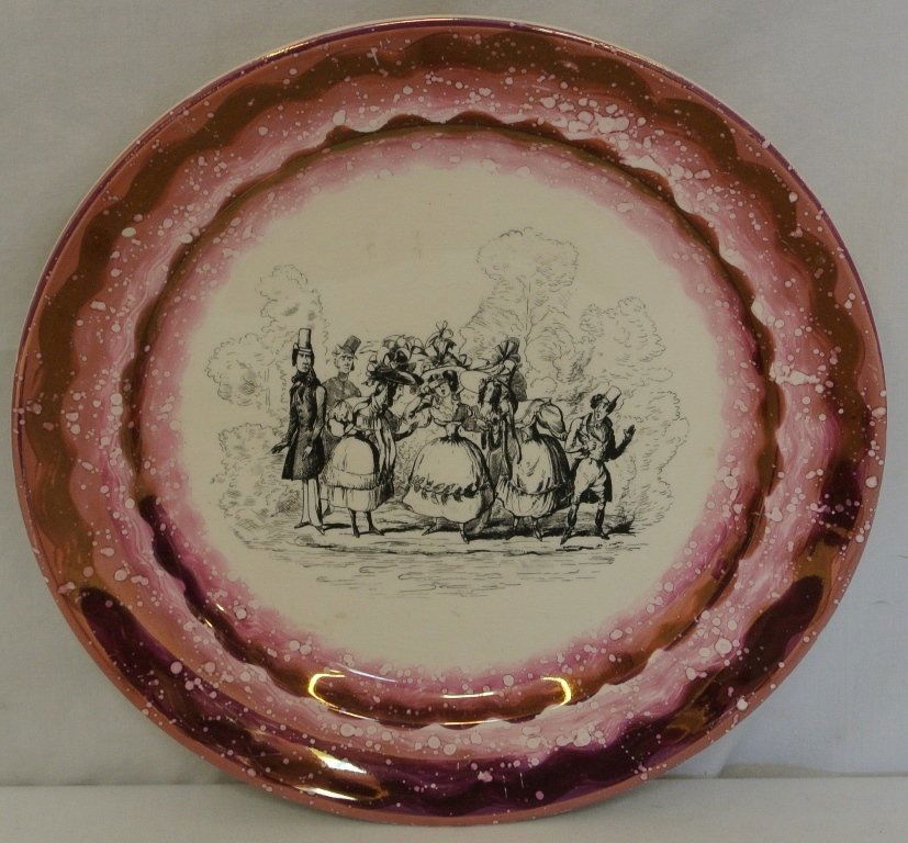 Gray's Pottery Pink & Copper Luster Plate (1 of 3)