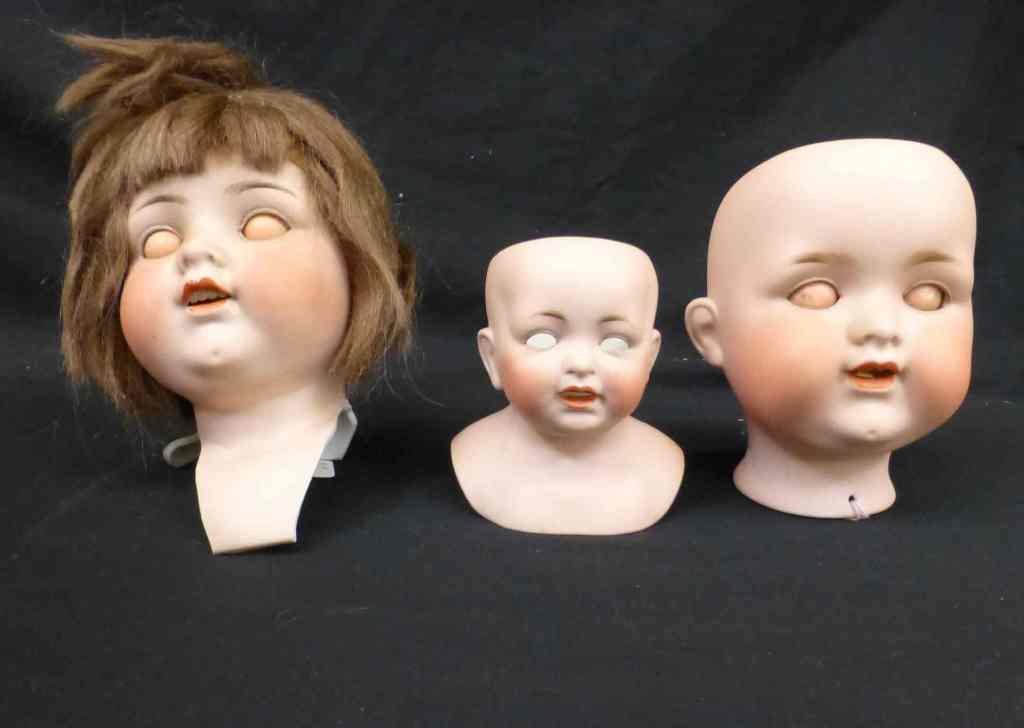 3 Bisque German Doll Heads Kiddie Joy AM JDK (1 of 2)