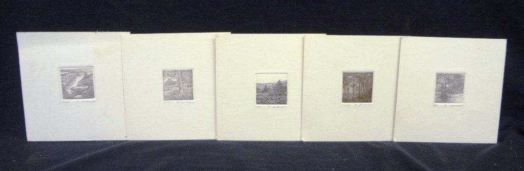 (5) Miniature Etchings Signed and Numbered Unknown (1 of 7)