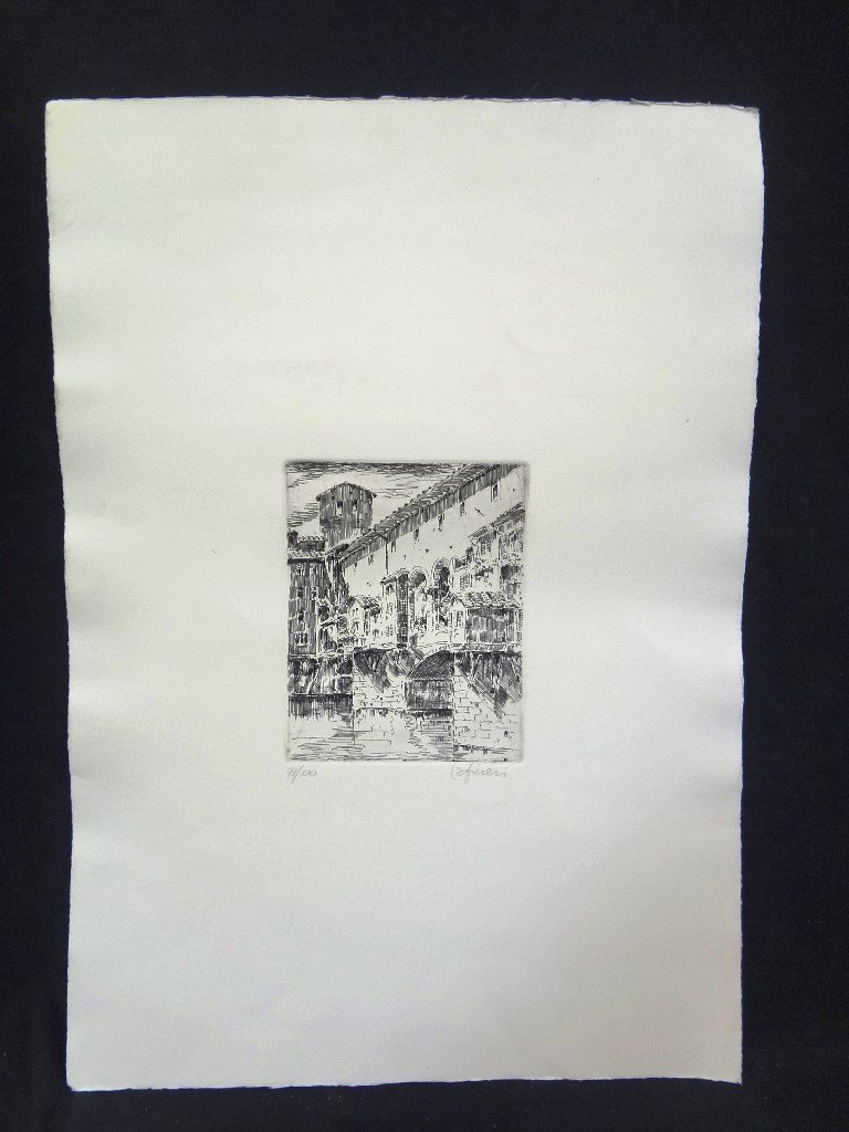 Original Etching Signed, Numbered 71/100 Unknown Artist (1 of 5)