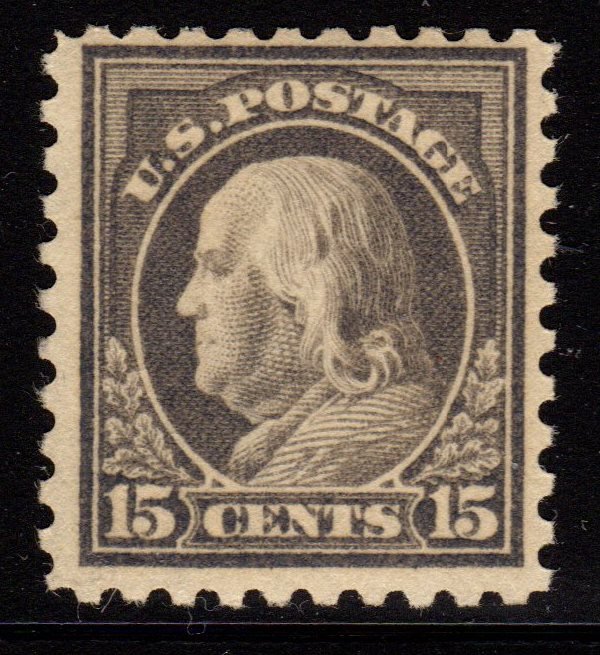 United States Scott 476 F-VF OG LH SCV.$180: Tough to find 15¢ perf 10 Franklin, Scott 475, Unused with F-VF centering, lightly hinged original gum. 2016 SCV.$180