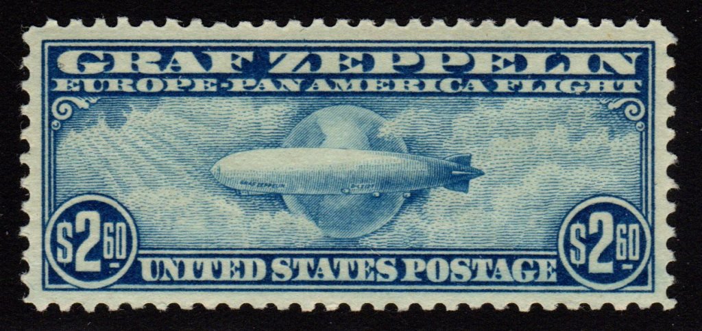 United States Scott C15 XF OG NH SCV.$1050: Very nice high value Zeppelin, Scott C15, Unused with XF centering, full never hinged original gum. Comes with a 2015 PF cert that states "It is genuine, never hinged with a natural gum bend at right"