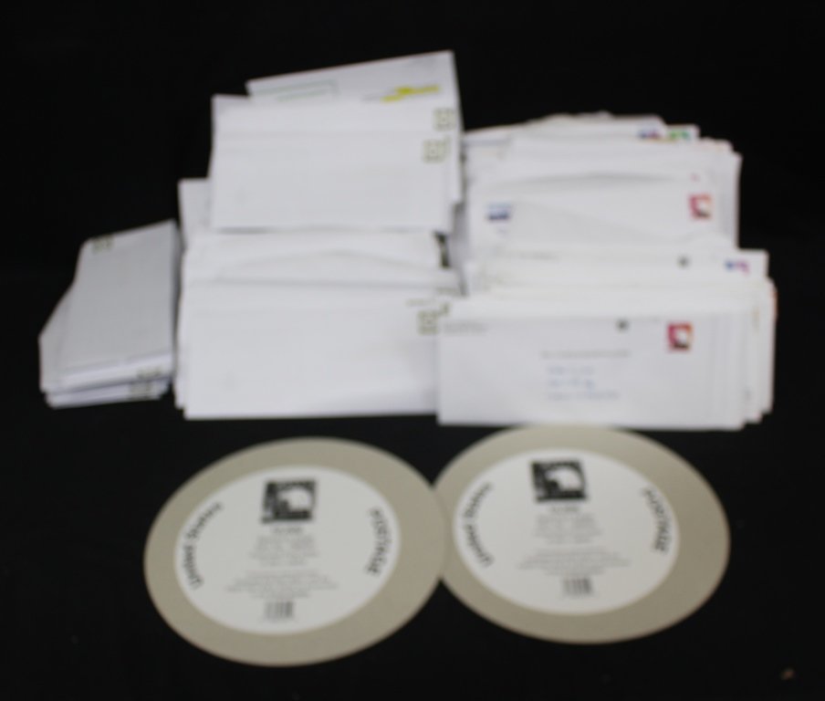 Very Odd Collection of U.S. Modern Covers: Several hundred covers, nearly all are either one of two different types. One is the "For testing purposes only" coils and the other are Spectrum Eagles. There are also two end cardboards from the 10,